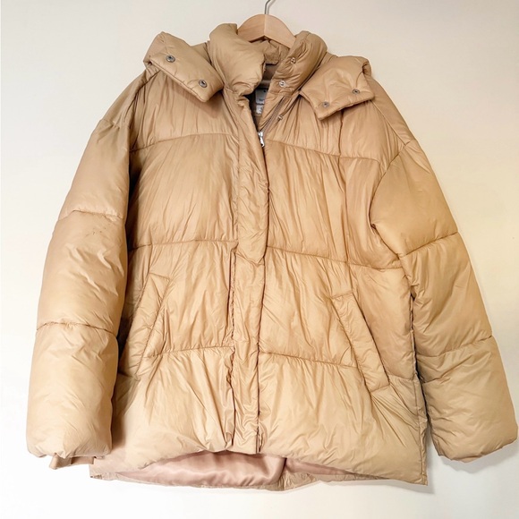 Abercrombie & Fitch Oversized Puffer Jacket Camel Medium - Picture 5 of 10
